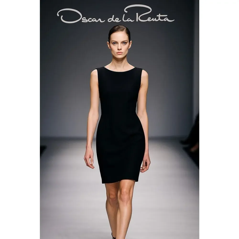 Oscar de la Renta | Dresses | Oscar De La Renta Wool Dress Sz 4 Silk Lining  Lbd Classic Designer | Poshmark